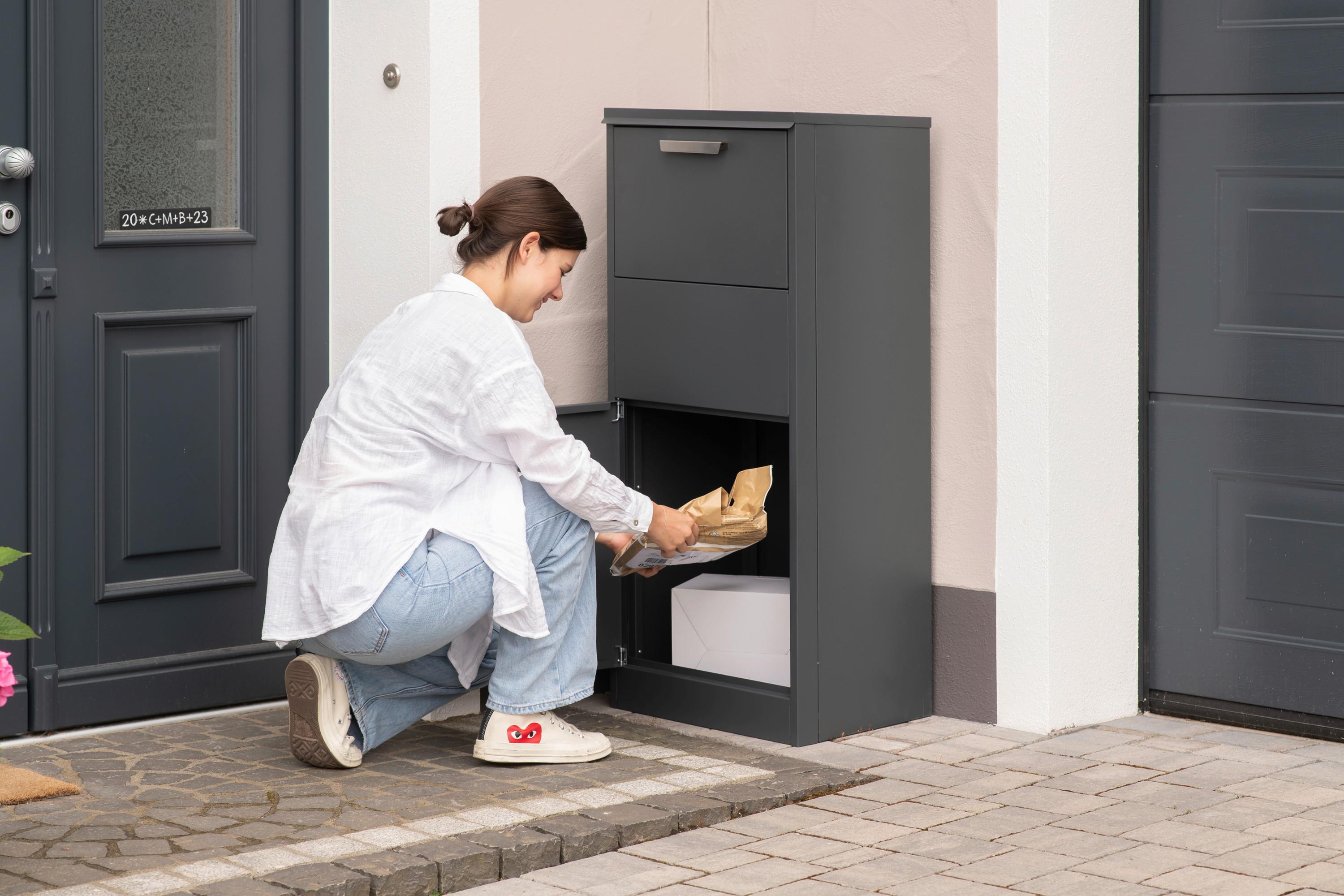 Paketbox Pepe - Anthrazit, KONVENTIONELL, Metall (39/50/114cm)