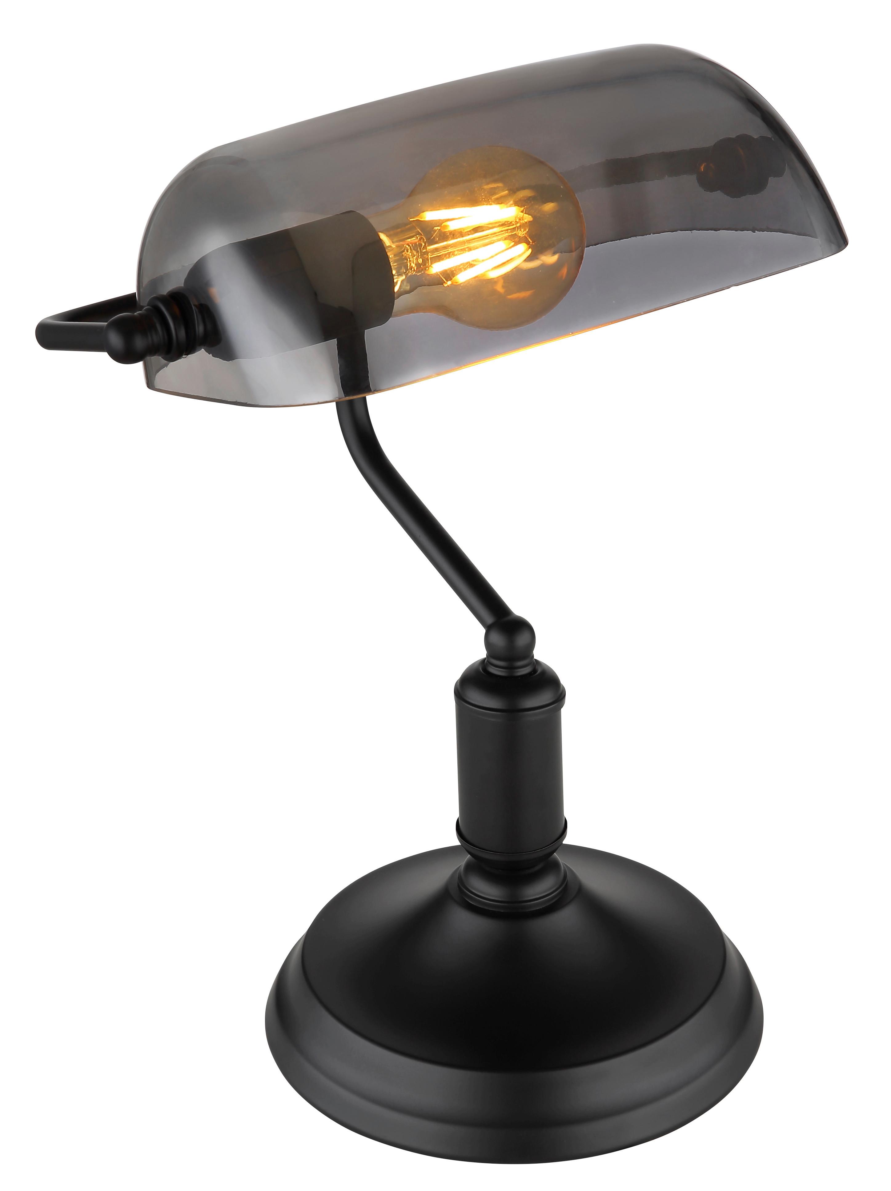 Íróasztallámpa Branka - fekete, Modern, Üveg/fém (25/16/32cm) - James Wood