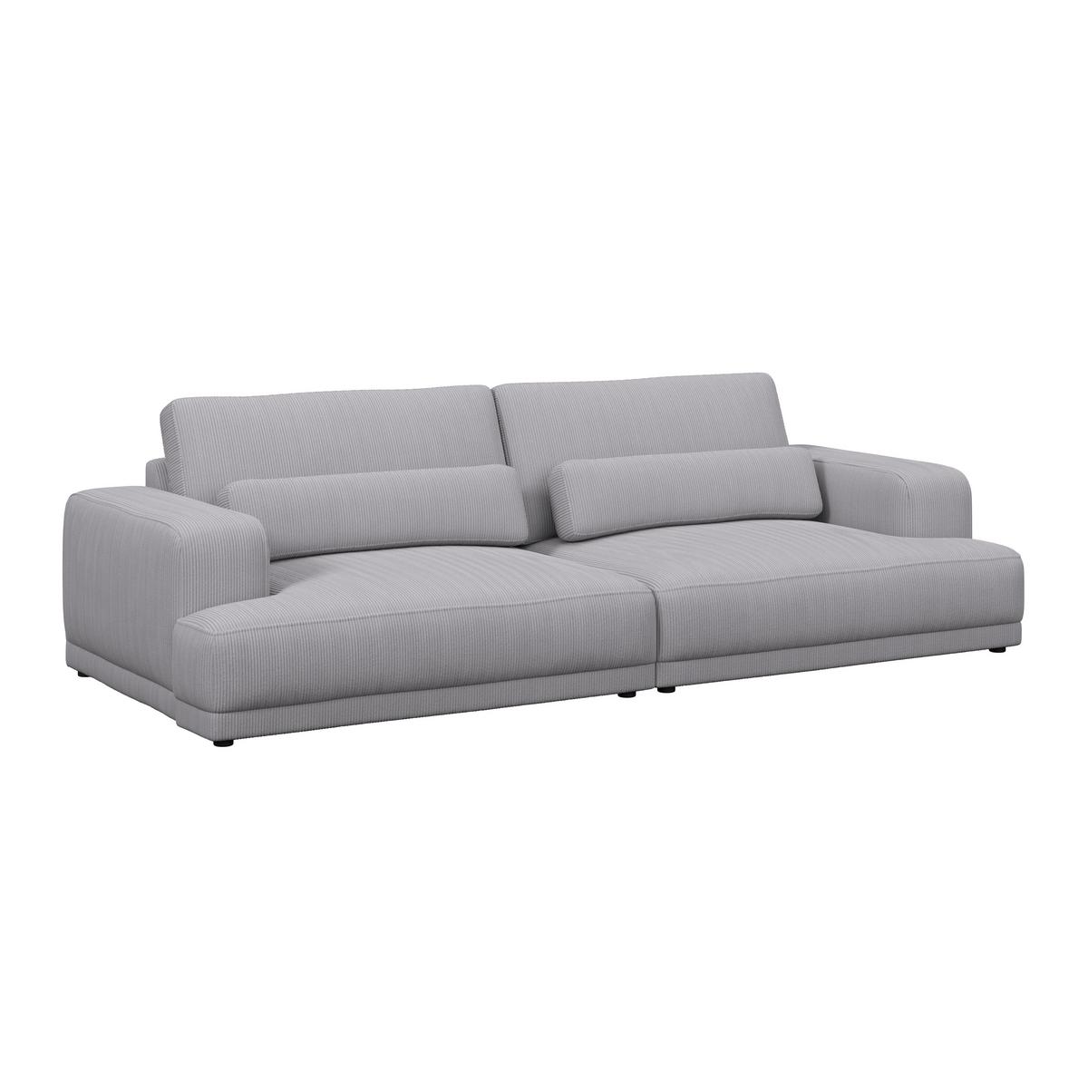 Bigsofa Savona Cord hellgrau, 260x111cm - Hellgrau, Trend, Textil (260/77/111cm) - Luca Bessoni