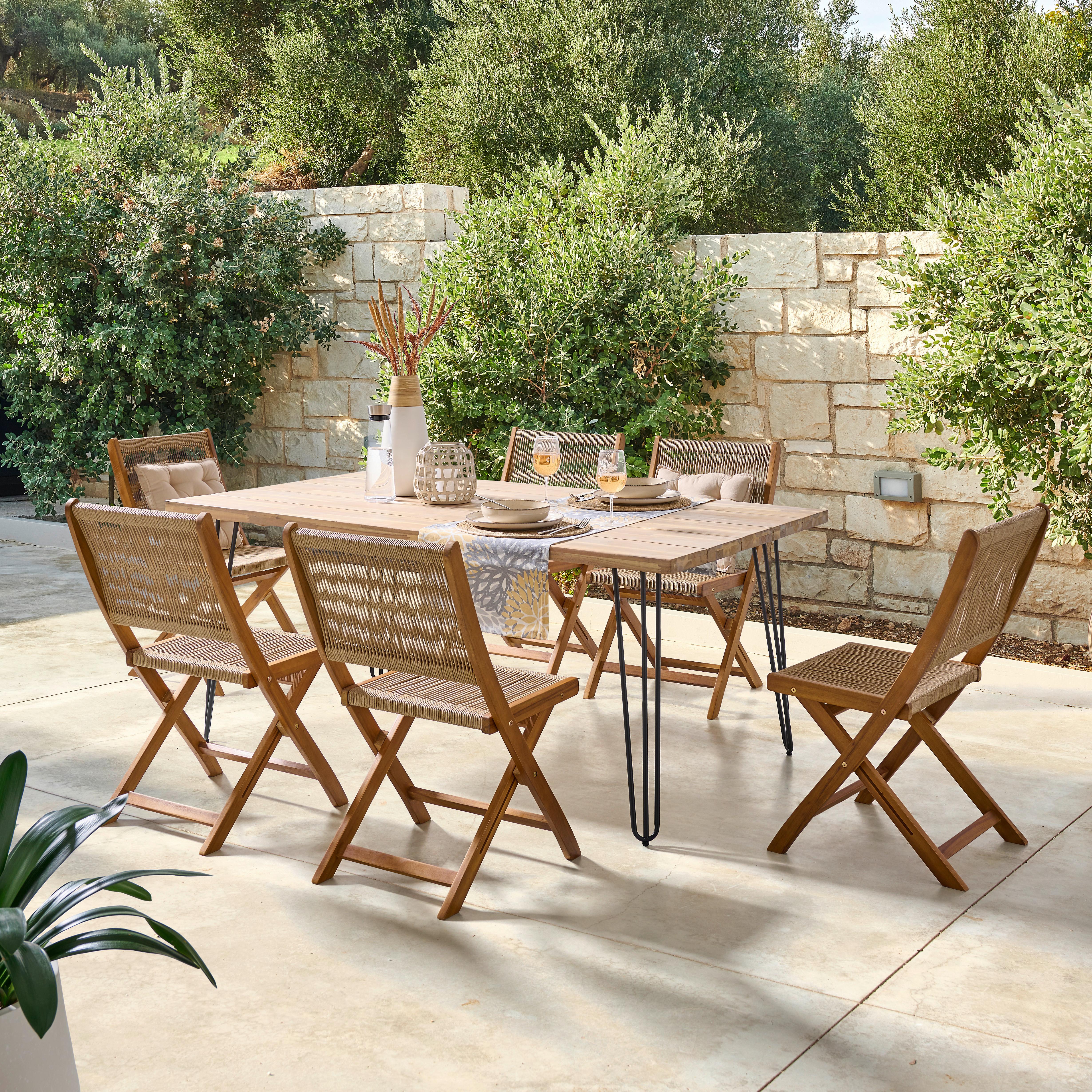 Gartenstuhl Klappbar Bergen Aus Akazienholz - Hellgrau/Akaziefarben, MODERN, Holz/Kunststoff (50/87/58cm) - Beldano