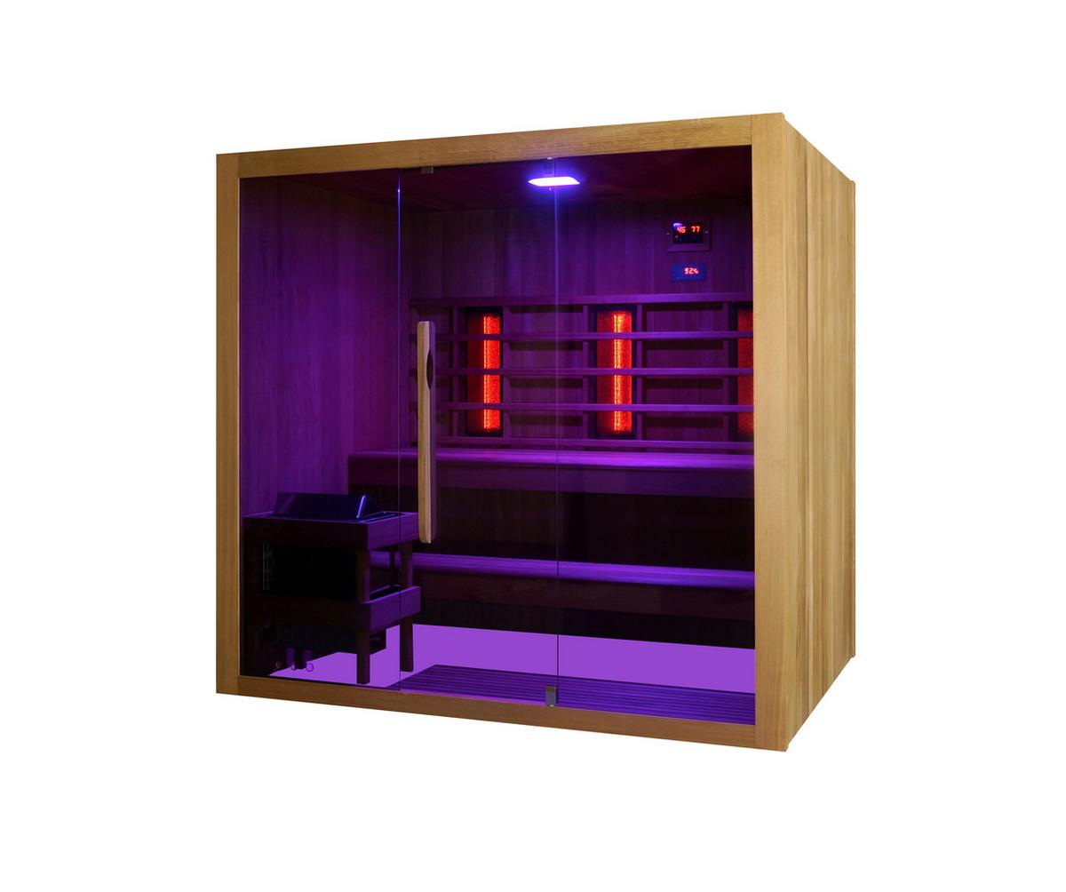 Sauna- und Infrarotkabine Kotka Naturfarben B: 150 cm - Naturfarben, KONVENTIONELL, Holz (200/150/190cm) - Sanotechnik