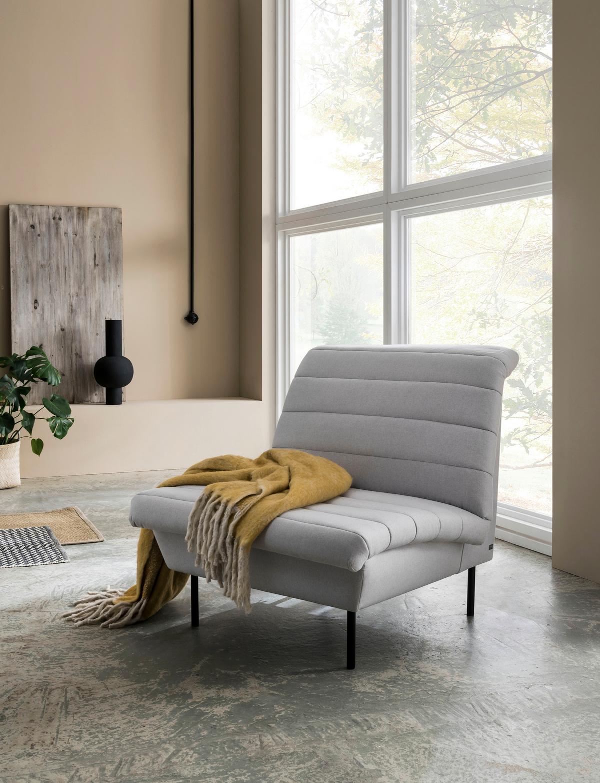 2-Sitzer-Sofa Looks Ix - Silberfarben/Schwarz, Design, Textil (185/92/103cm) - LOOKS by W.Joop