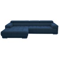 Rohová sedačka IBA, levá, tmavě modrá, s funkcemi - barvy chromu/tmavě modrá, Lifestyle, textil (222/323cm) - Premium Living