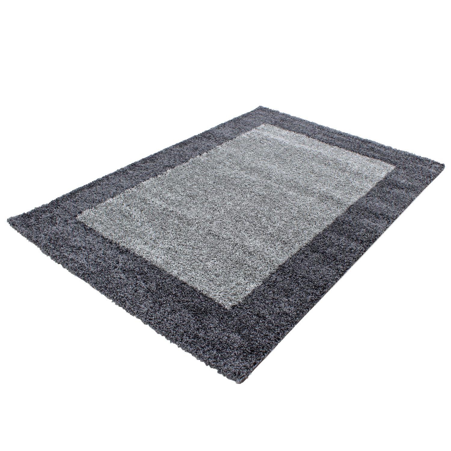 Hochflor Teppich Grau Life 60x110 cm - Grau, KONVENTIONELL, Textil (60/110cm) - Novel