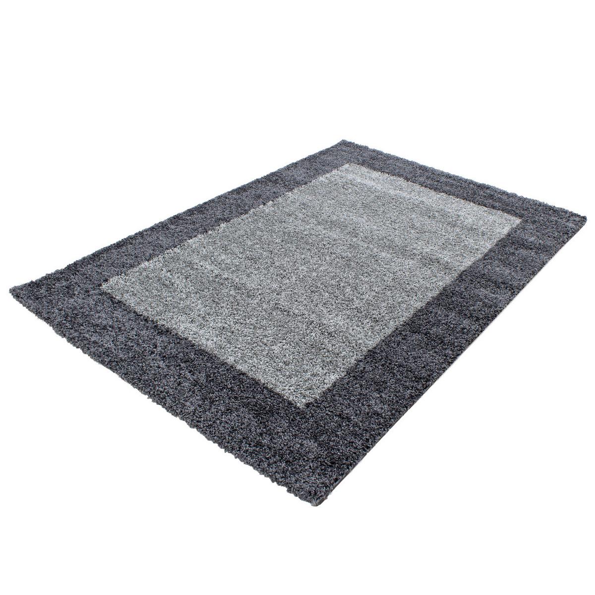 Hochflor Teppich Grau Life 80x250 cm - Grau, KONVENTIONELL, Textil (80/250cm) - Novel