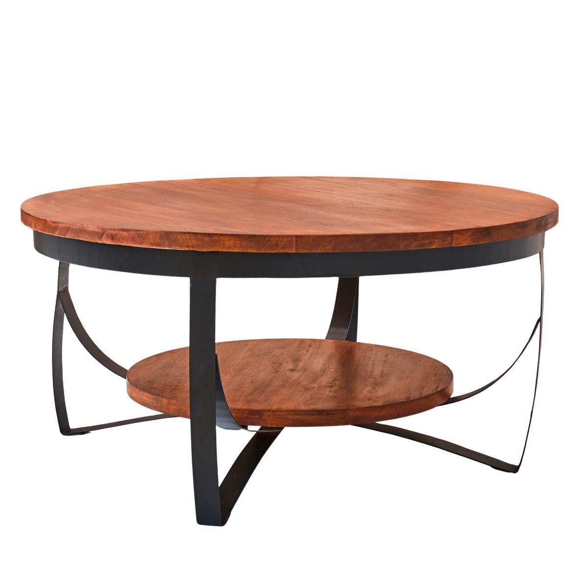 Couchtisch Ocala Braun/schwarz, 90 Cm - Schwarz/Braun, MODERN, Holz/Metall (90/90/44cm) - MID.YOU