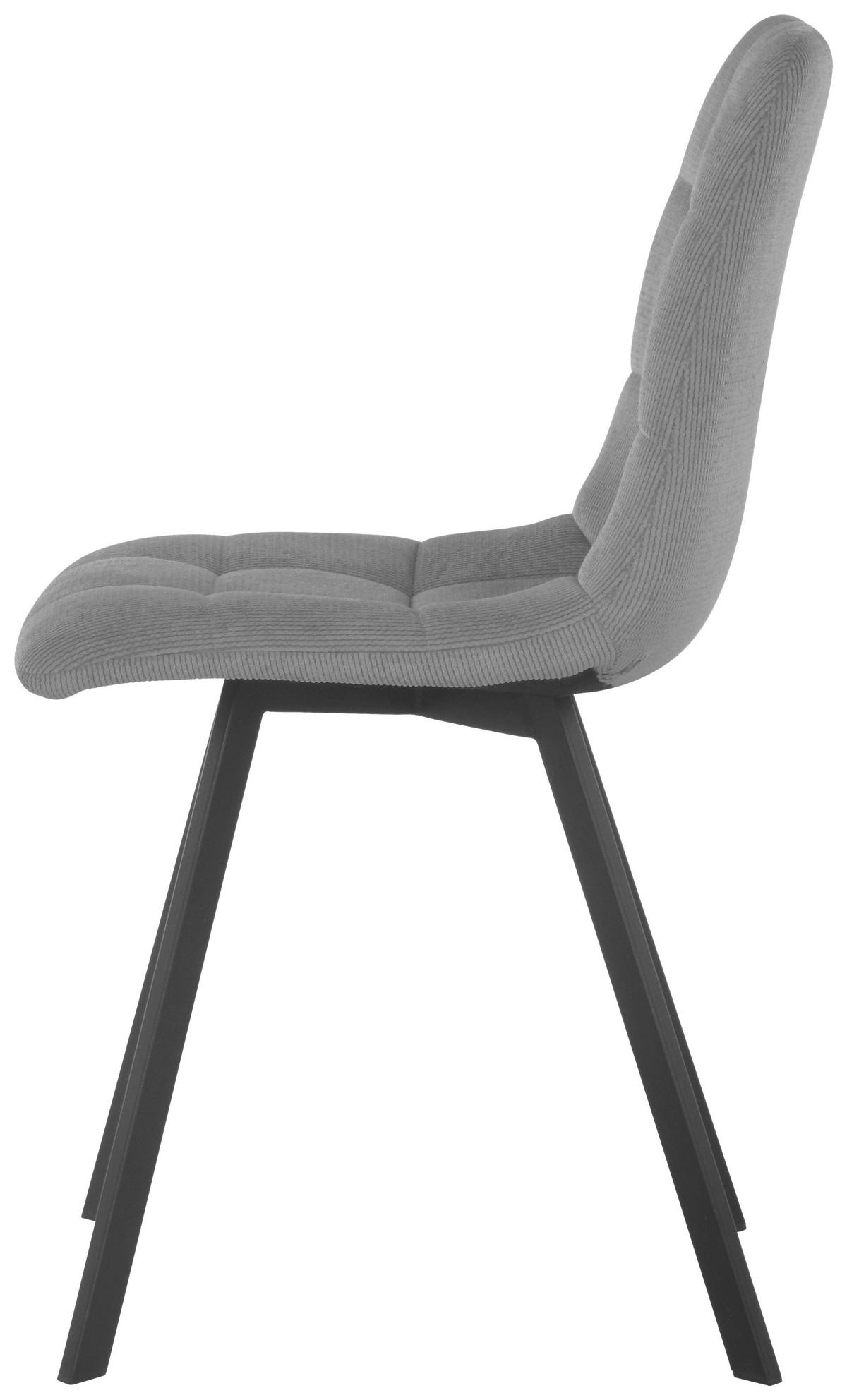 Stuhl-Set Leon - Schwarz/Grau, LIFESTYLE, Holz/Textil (45/88/55cm) - Livetastic