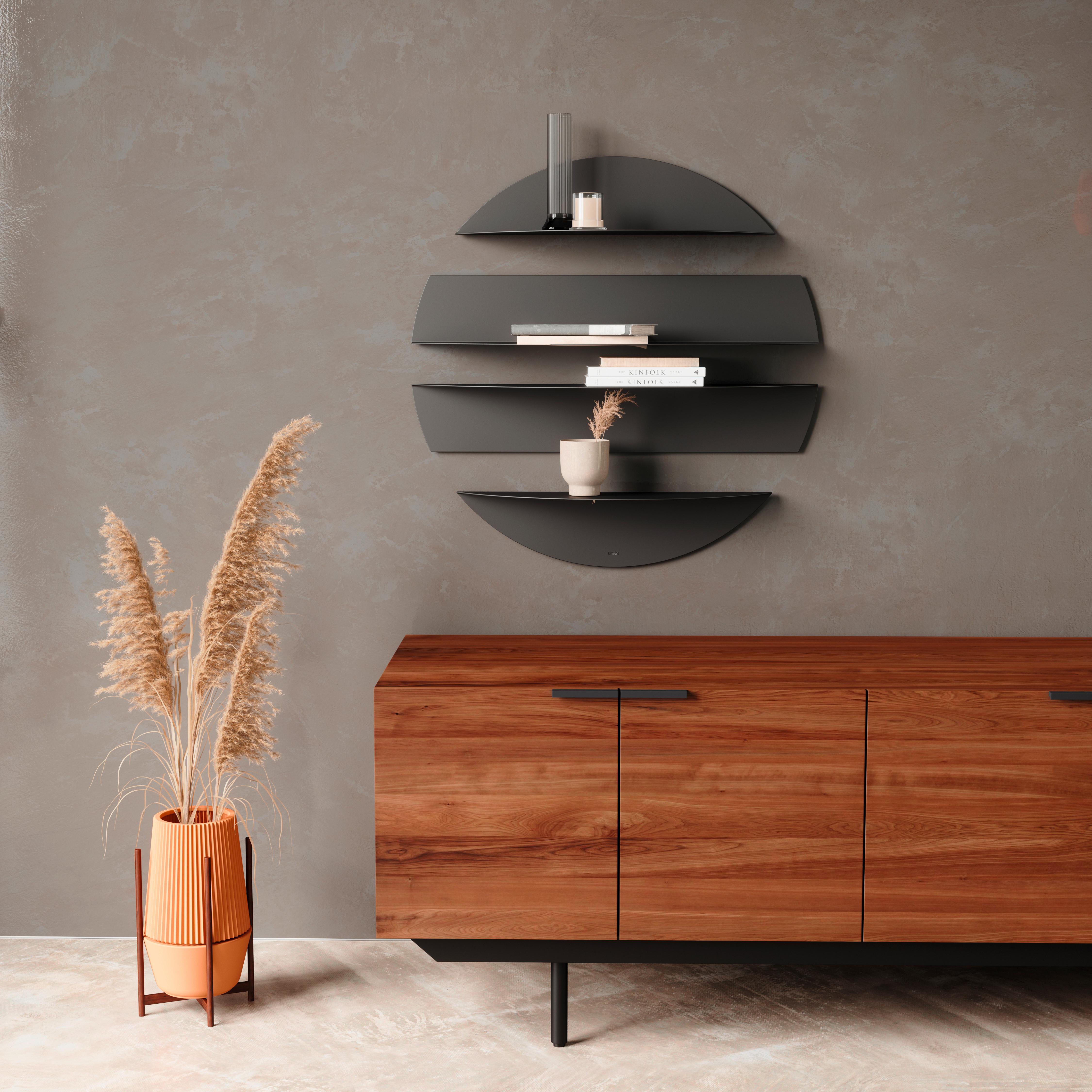 Wandregal Schwarz B: 76 Cm - Schwarz, Basics, Metall (76/76/19cm) - Umbra