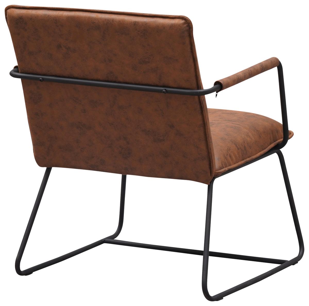Sessel Bilbao - Cognac/Schwarz, MODERN, Textil/Metall (65/80/68cm) - MID.YOU
