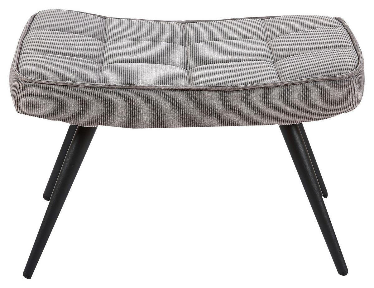 Hocker Uta Textil Grau Sitz Gepolstert H: 39 cm - Schwarz/Grau, MODERN, Holzwerkstoff/Textil (41/39/59cm) - MID.YOU