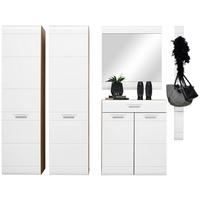 Garderoben-set Auris Weiß/eiche Dekor 5--Teilig. - Eichefarben/Weiß, MODERN, Holzwerkstoff (202/204,2/37,1cm) - Luca Bessoni