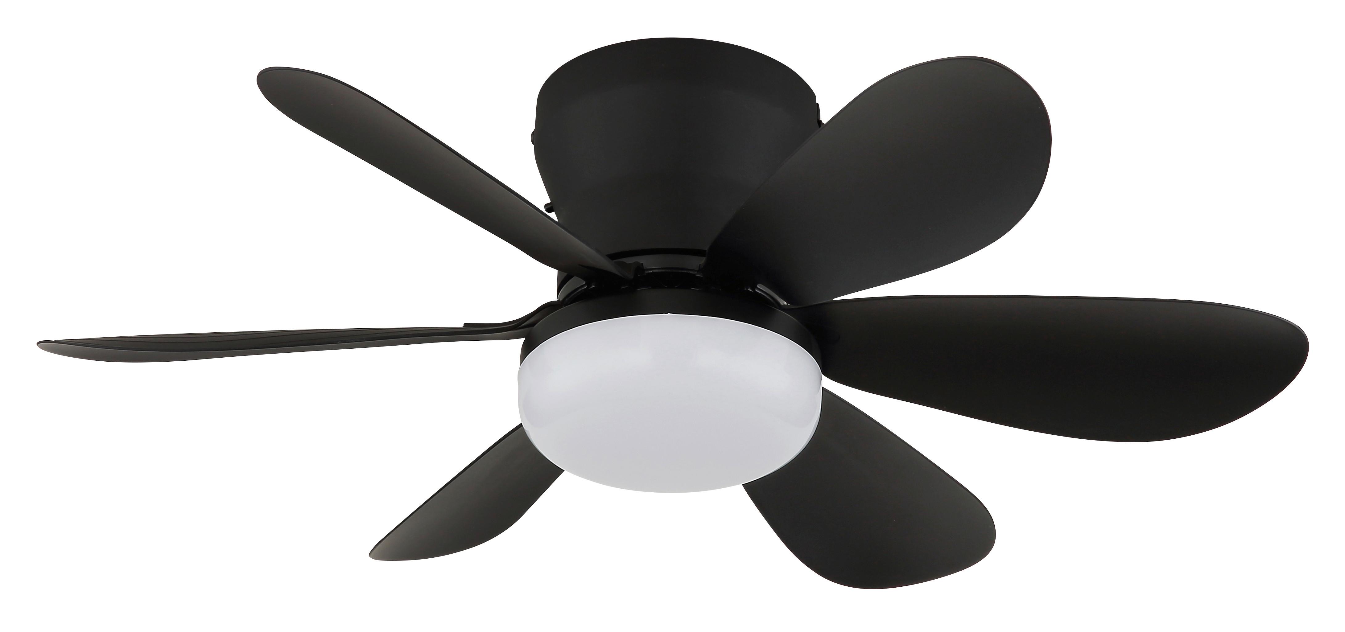 Deckenventilator Schwarz/Weiß 230V, 5W, DxH: ca. 51x16,5 cm - Schwarz/Weiß, Design, Kunststoff/Metall (51/16,5cm) - Globo