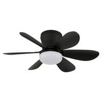 Deckenventilator Schwarz/Weiß 230V, 5W, DxH: ca. 51x16,5 cm - Schwarz/Weiß, Design, Kunststoff/Metall (51/16,5cm) - Globo