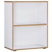 Regal Salia Weiß, Honigeiche B: 60 cm - Honigeiche/Schwarz, Design, Holzwerkstoff (60/74/33cm) - MID.YOU