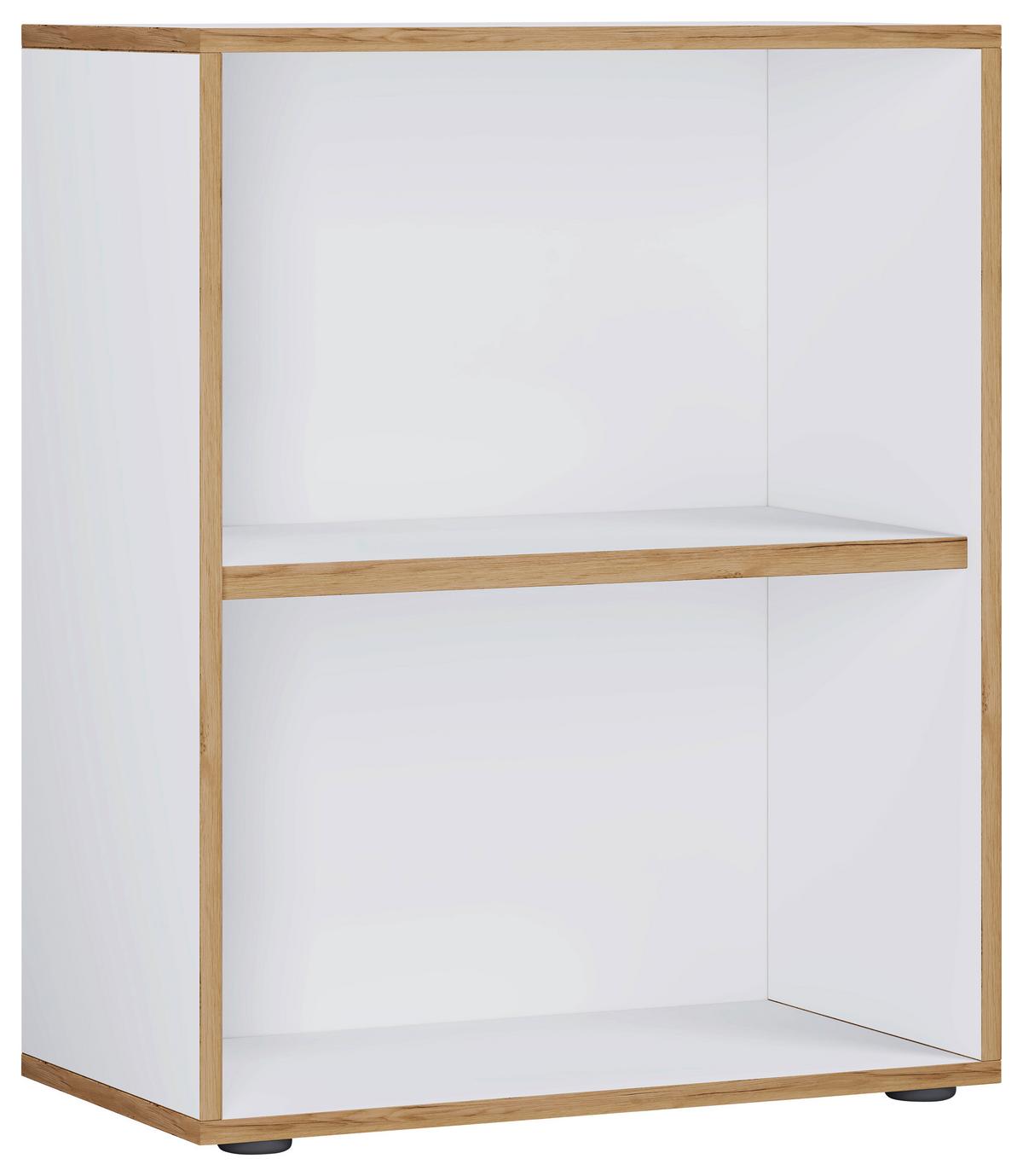 Regal Salia Weiß, Honigeiche B: 60 cm - Honigeiche/Schwarz, Design, Holzwerkstoff (60/74/33cm) - MID.YOU