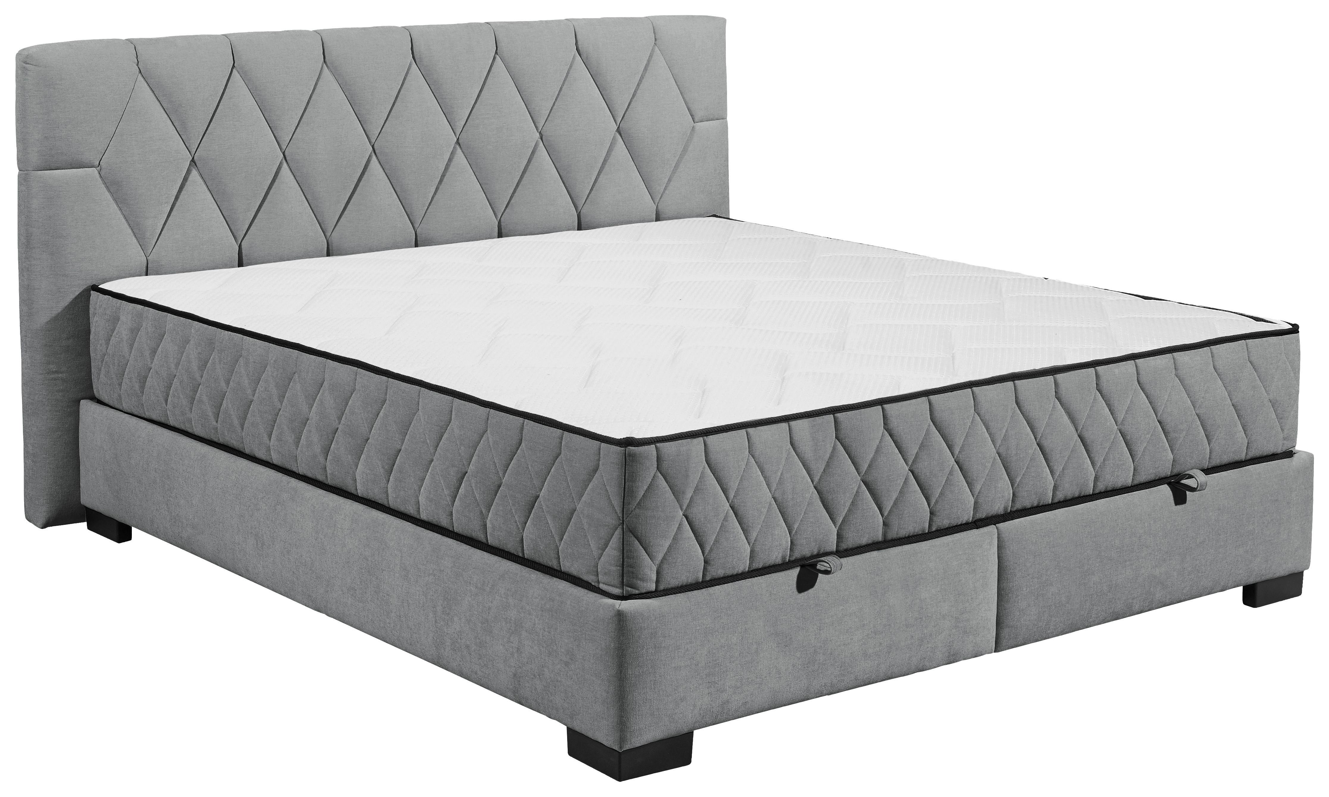 Boxbett Nagol B - Anthrazit/Schwarz, MODERN, Holzwerkstoff/Textil (180/200cm) - MID.YOU