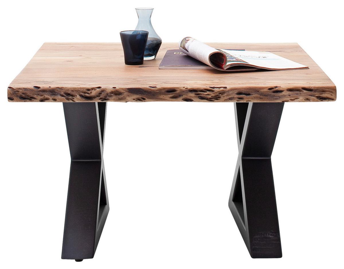 Couchtisch Holz Mit Massiver Tischplatte Cartagena, Akazie - Anthrazit/Akaziefarben, MODERN, Holz/Metall (75/45/75cm)