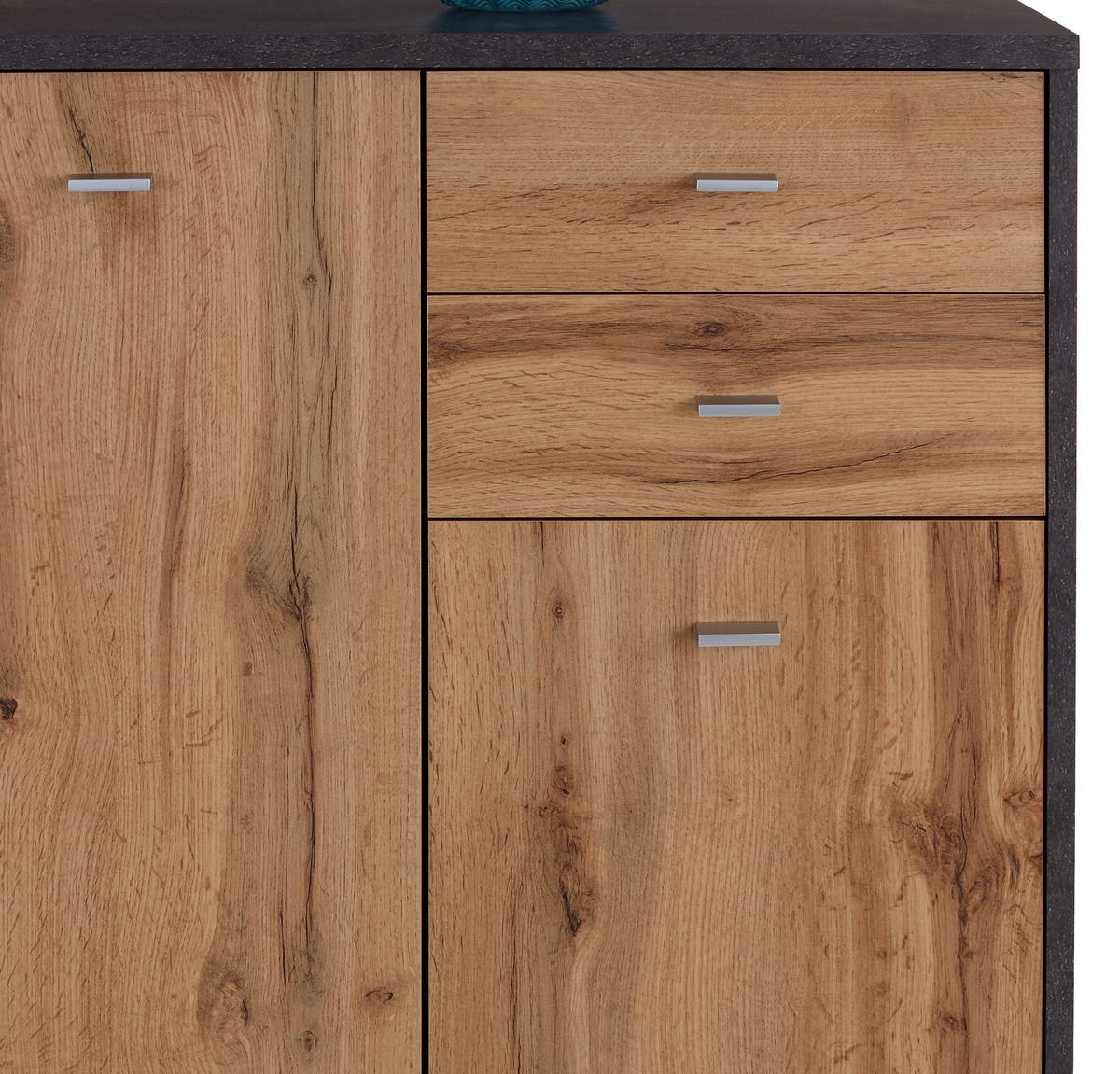 Komód 4-You 74/112 Cm - tölgyfa színű, Modern, faalapú anyag (74/111,4/34,6cm)