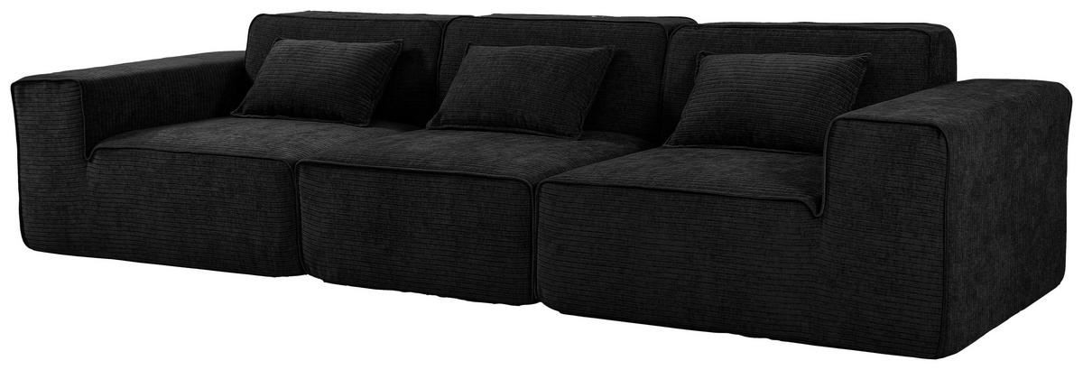 3-Sitzer-Sofa Aventis Schwarz B: 300 cm - Schwarz, Design, Textil (300/70/100cm) - P & B