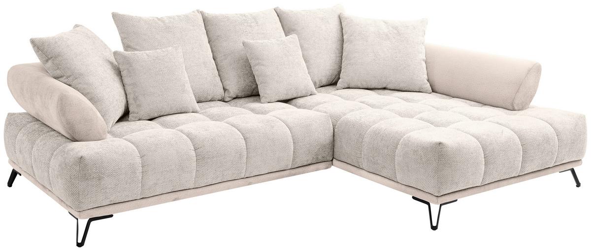 ECKSOFA LARGO N Beige S: 262x184 cm - Beige/Schwarz, MODERN, Textil (262/184cm) - MID.YOU