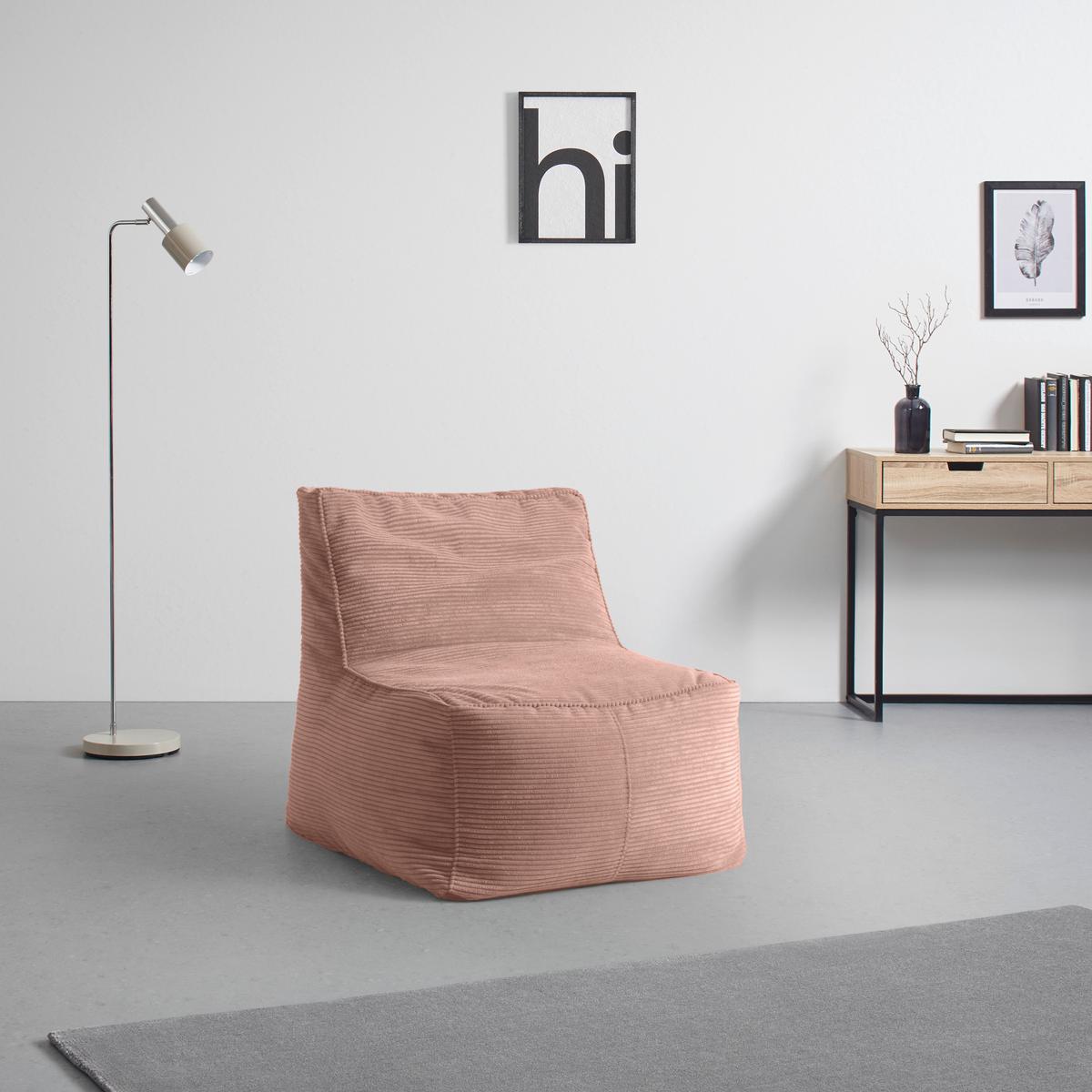 Sedací vak CAROLINE, růžový manšestr, max. 90 kg - růžová, Moderní, textil (75/84/88cm) - Mömax