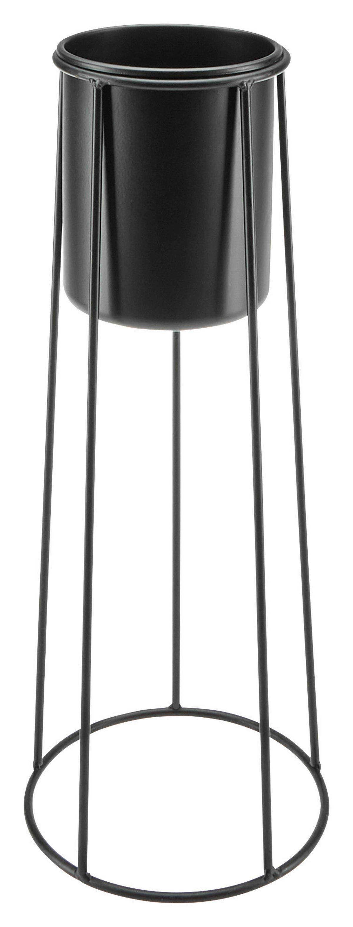 Kaspó Rachele - fekete, Modern, fém (18/45,5cm) - Luca Bessoni