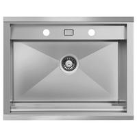 Spüle California Edelstahl 62x24,5 cm - Edelstahlfarben, Basics, Metall (62/24,5/50cm) - Respekta