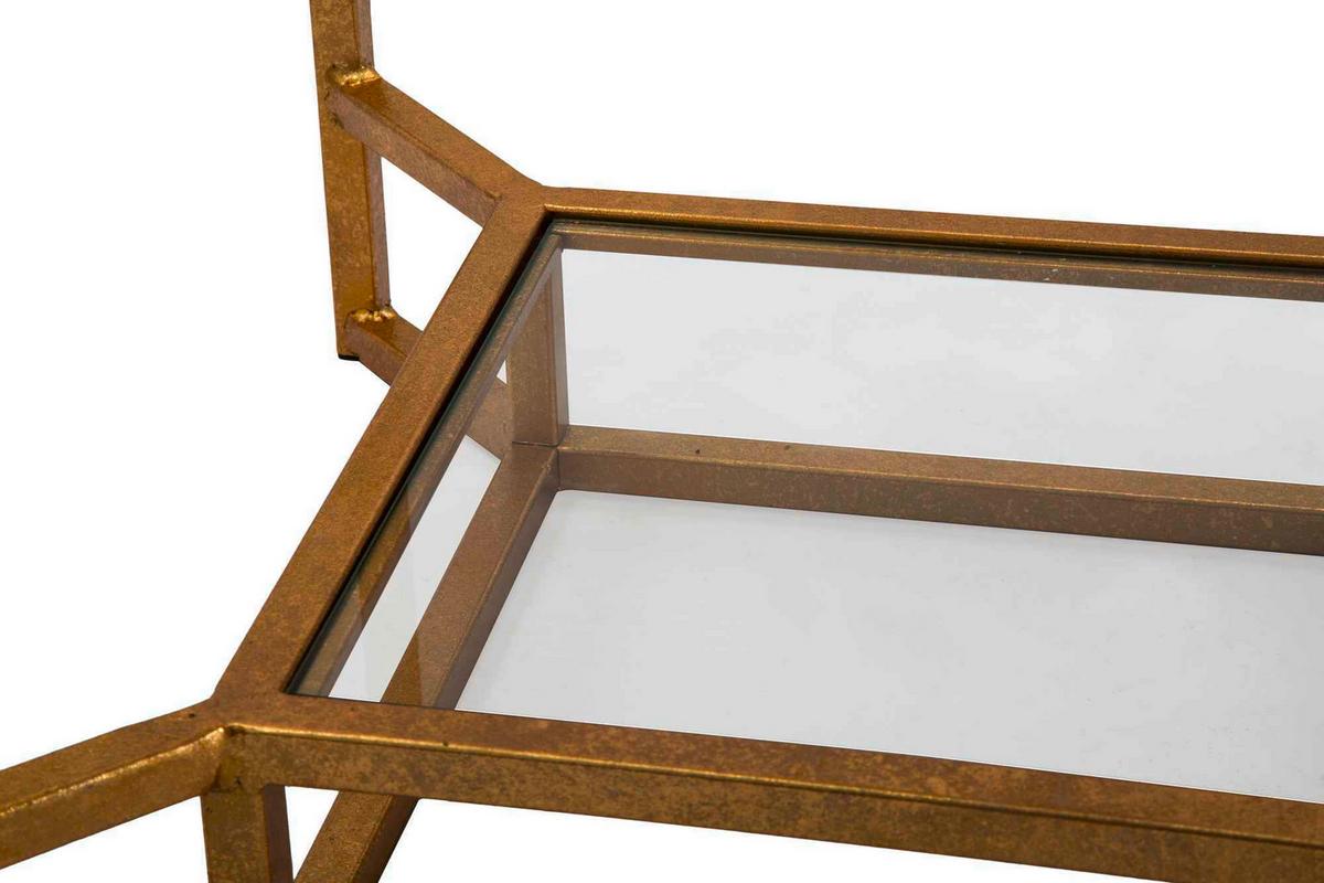 Couchtisch Marble Goldfarben, Weiß B: 60 Cm - Goldfarben/Weiß, Basics, Glas/Stein (60/47/47cm)