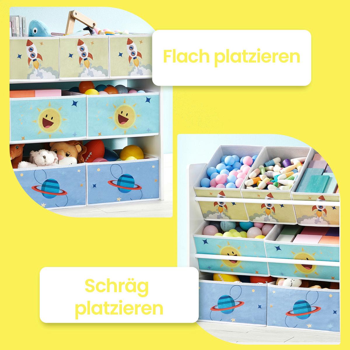 Kinderregal Weiß B: 62,5 Cm - Weiß, Basics, Holzwerkstoff/Textil (62,5/60/29,5cm)