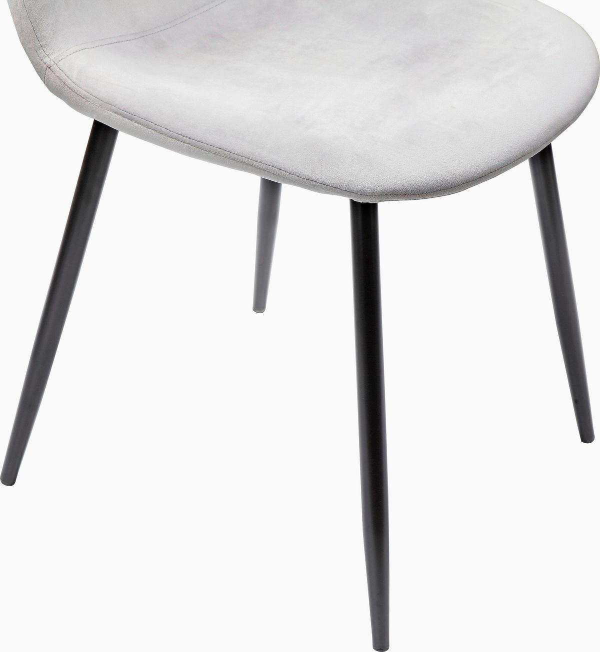 Stuhl-Set Monza Grau B: 44cm 4--Teilig - Schwarz/Grau, Design, Textil/Metall (44/87/51cm) - MID.YOU