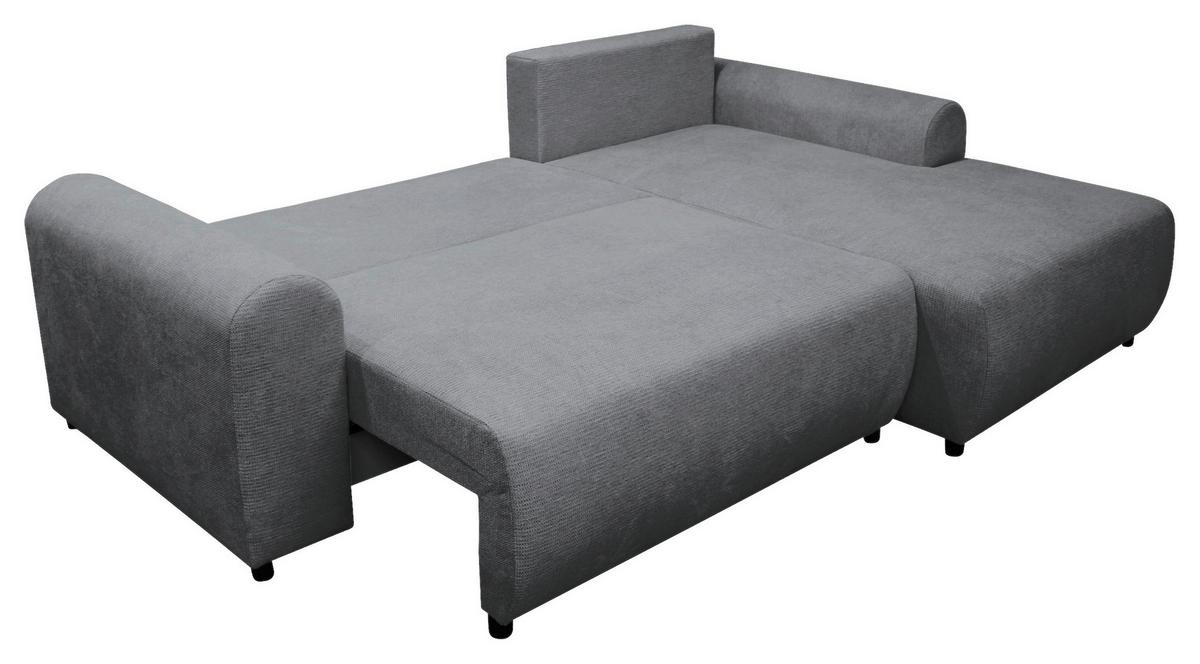 Ecksofa Velo Grau S: 250x160 cm - Schwarz/Grau, Design, Textil (250/160cm) - MID.YOU