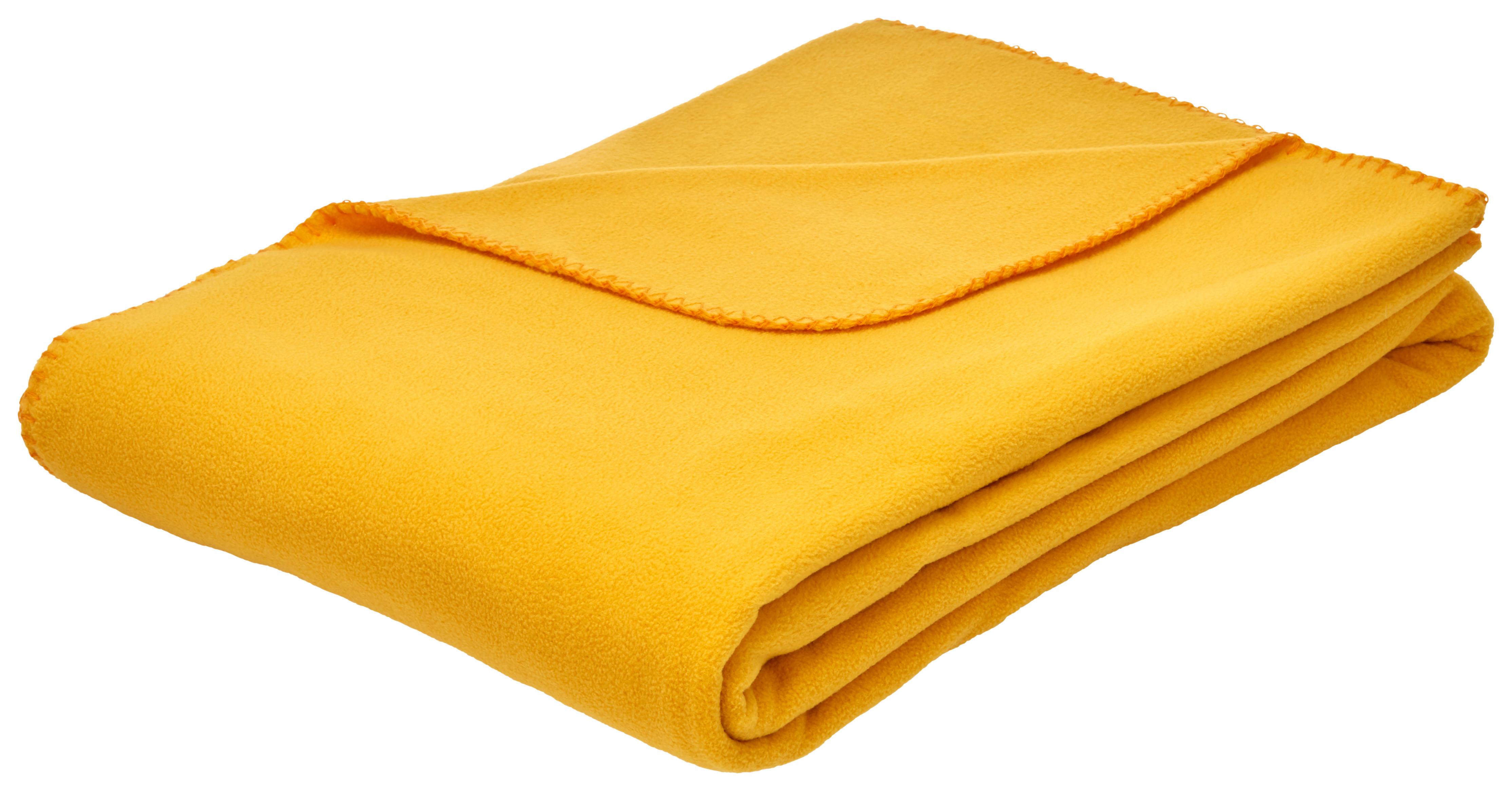 Fleecová Deka Felix, 150/200cm, Žlutá - curry žlutá, Konvenční, textil (150/200cm) - Modern Living