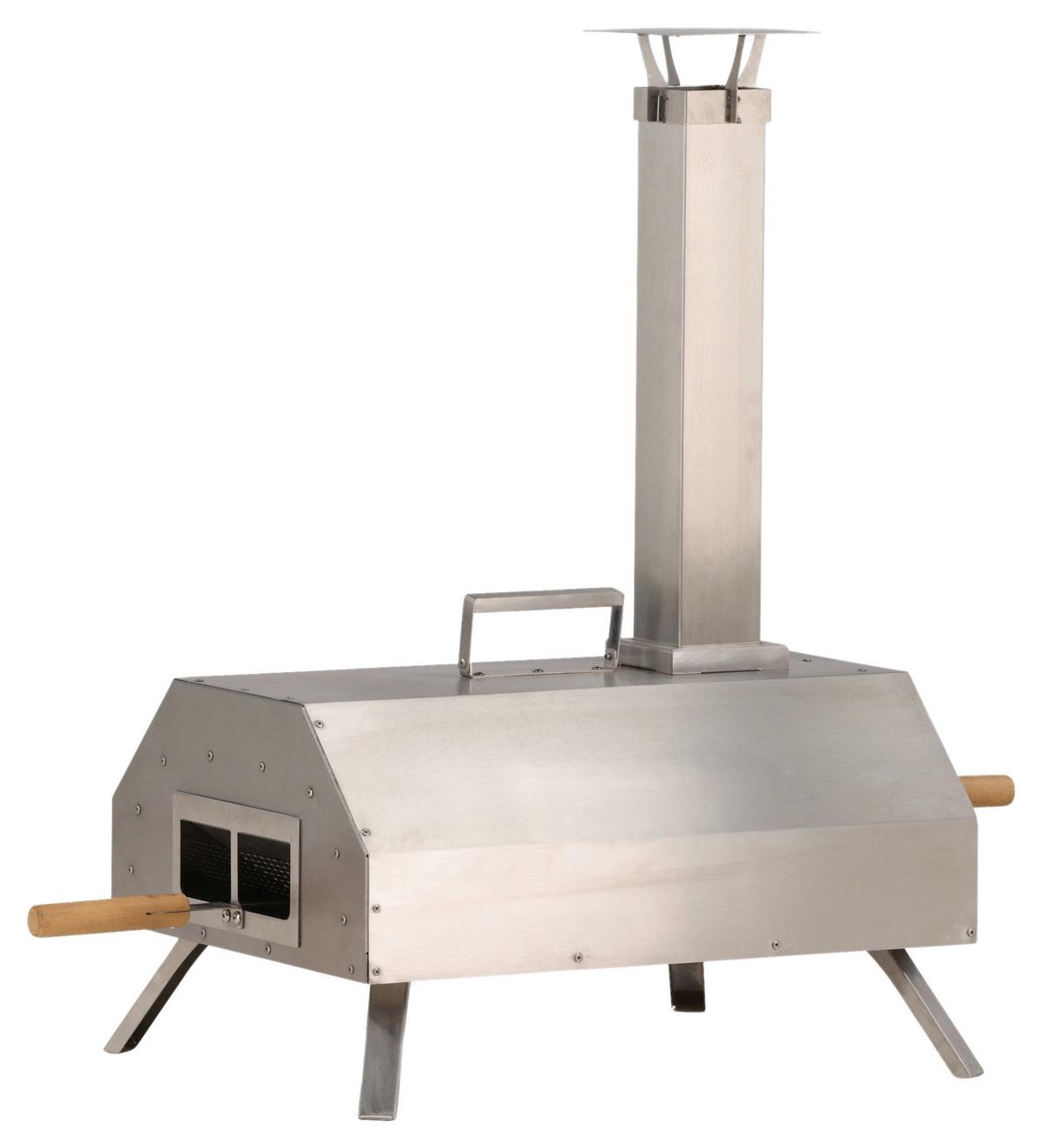 Pizzaofen Hamnå - Silberfarben, KONVENTIONELL, Metall (76,4/68,1/40cm) - Gardenson
