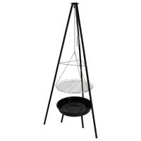 Dreibein Mit Grill-Feuerschale - Schwarz, LIFESTYLE, Metall (67,5/77/157cm)