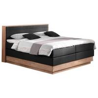 Boxspringbett Moneta 200x200cm Schwarz - Eichefarben/Schwarz, MODERN, Holz/Textil (200/200cm) - MID.YOU