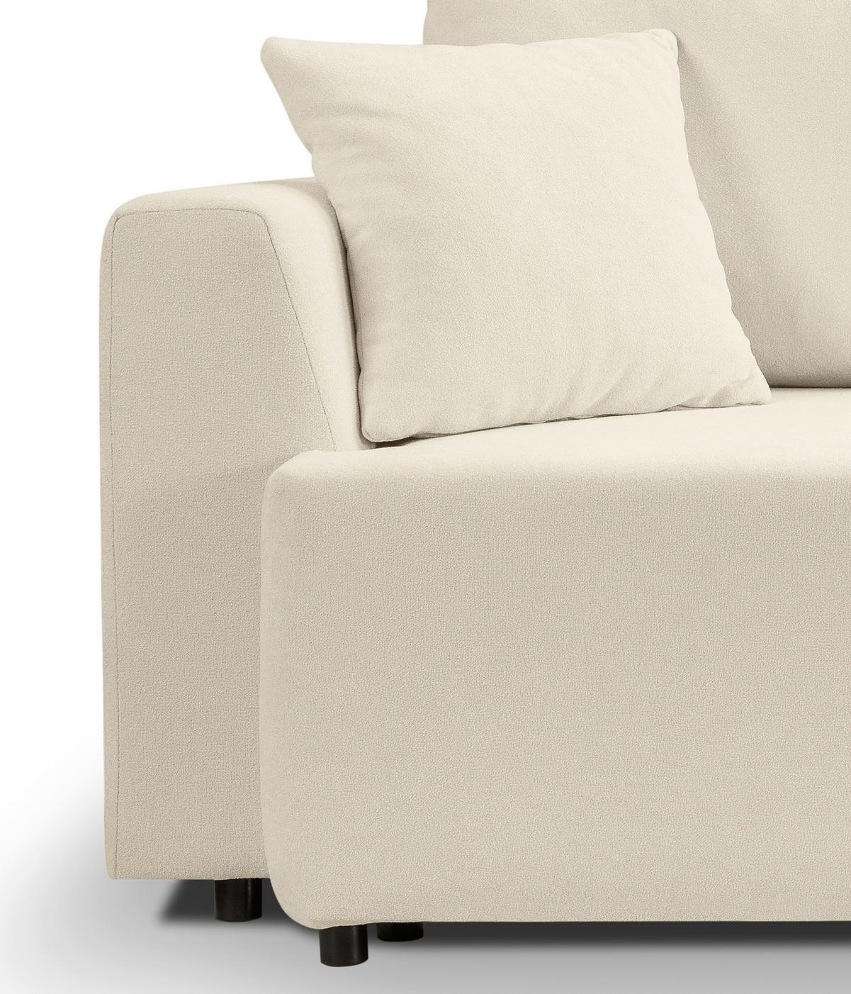 Schlafsofa Point Creme B: 250cm - Creme/Schwarz, Basics, Holz/Textil (250/95/99cm) - MID.YOU