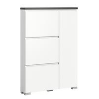 Schuhschrank Shoelove Weiß, Grau B: 95cm - Silberfarben/Weiß, MODERN, Holzwerkstoff (95/133/18cm)