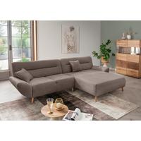 Ecksofa Drago, Taupe S: 290x166 cm - Taupe/Wildeiche, KONVENTIONELL, Textil (290/166cm) - MID.YOU