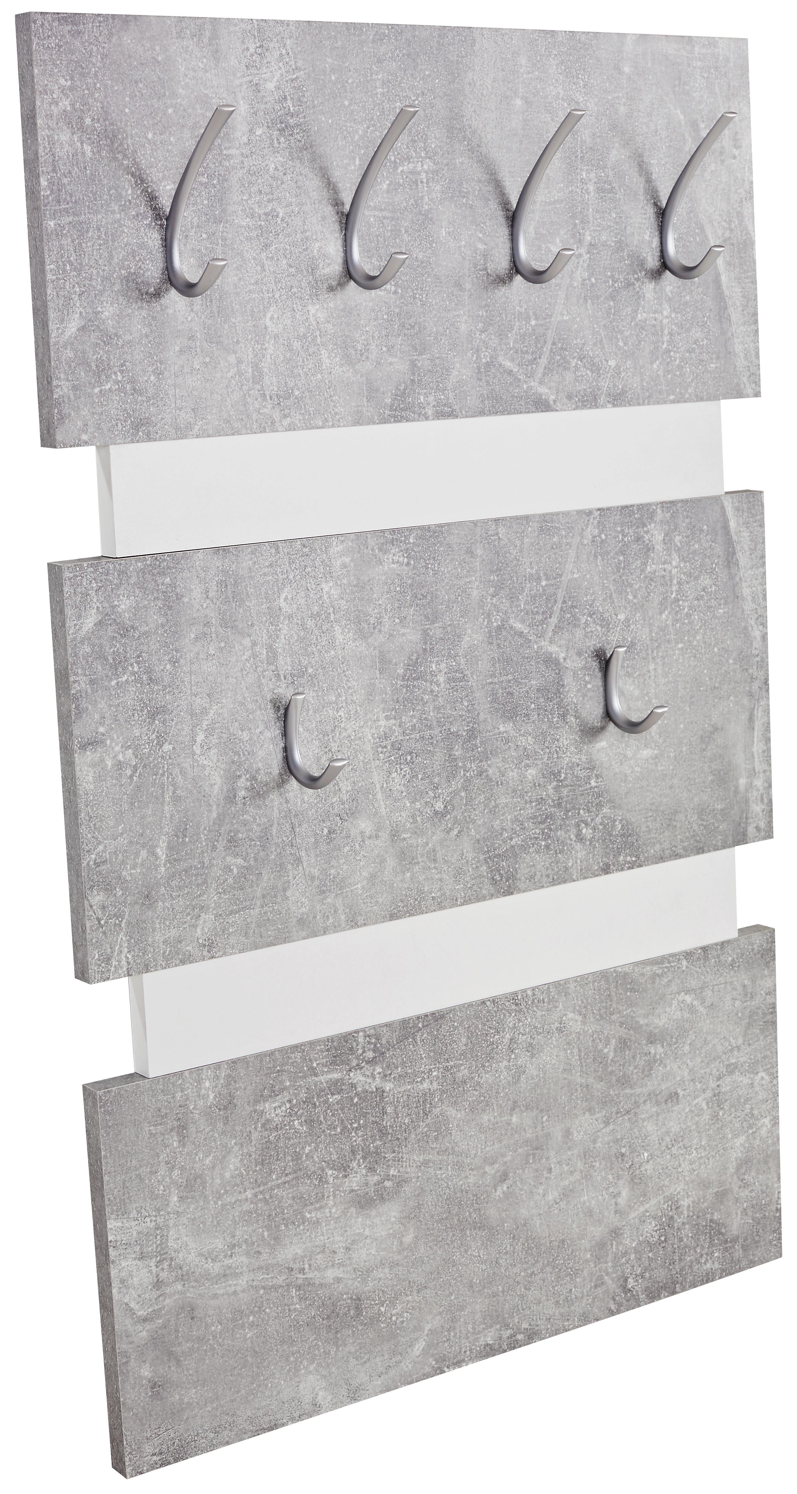 Garderobenpaneel Moya - Weiß/Grau, MODERN, Holzwerkstoff/Kunststoff (70/99/2cm)