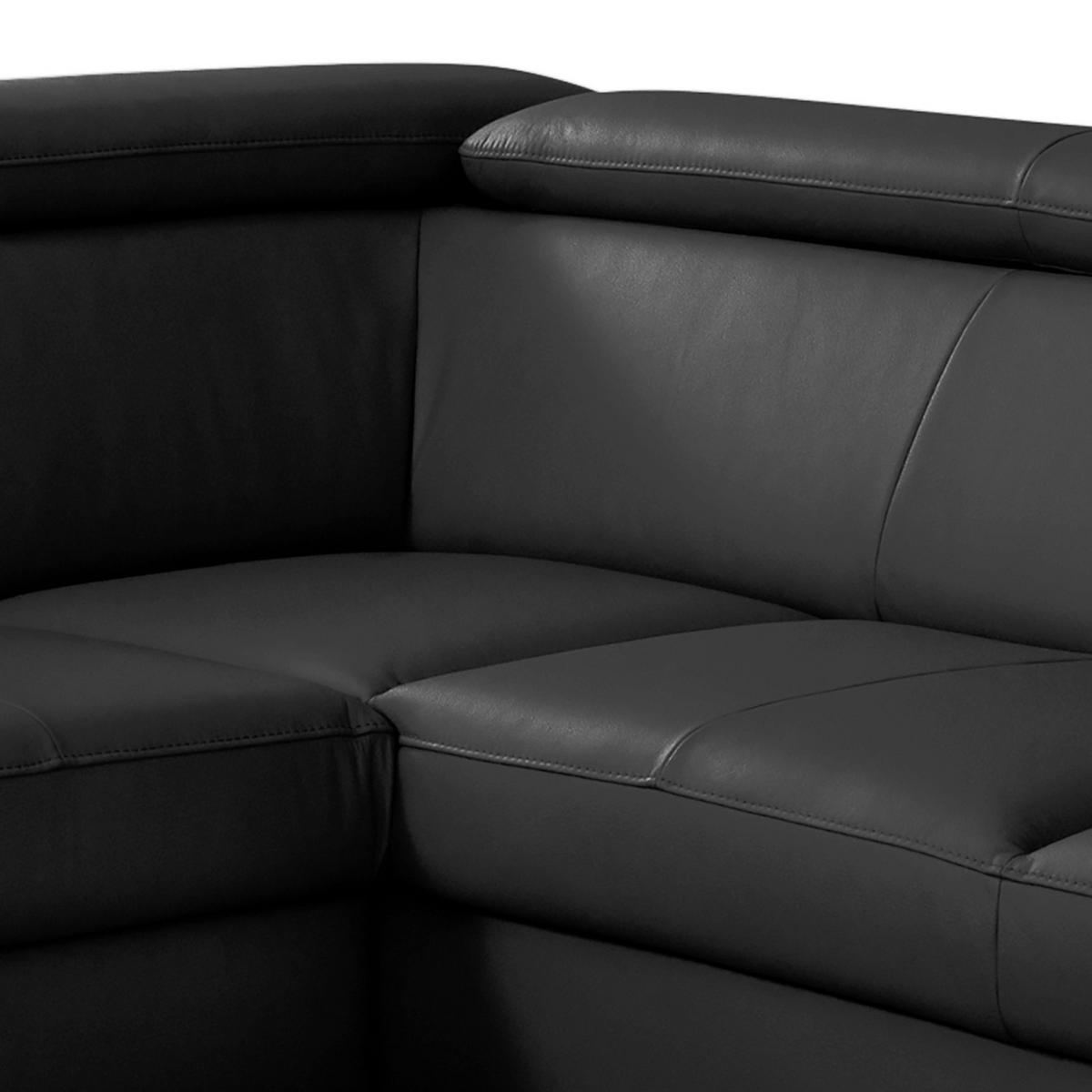 Ecksofa Note New Teilleder Schwarz 244x199 - Schwarz, Design, Leder/Textil (244/199cm) - Livetastic