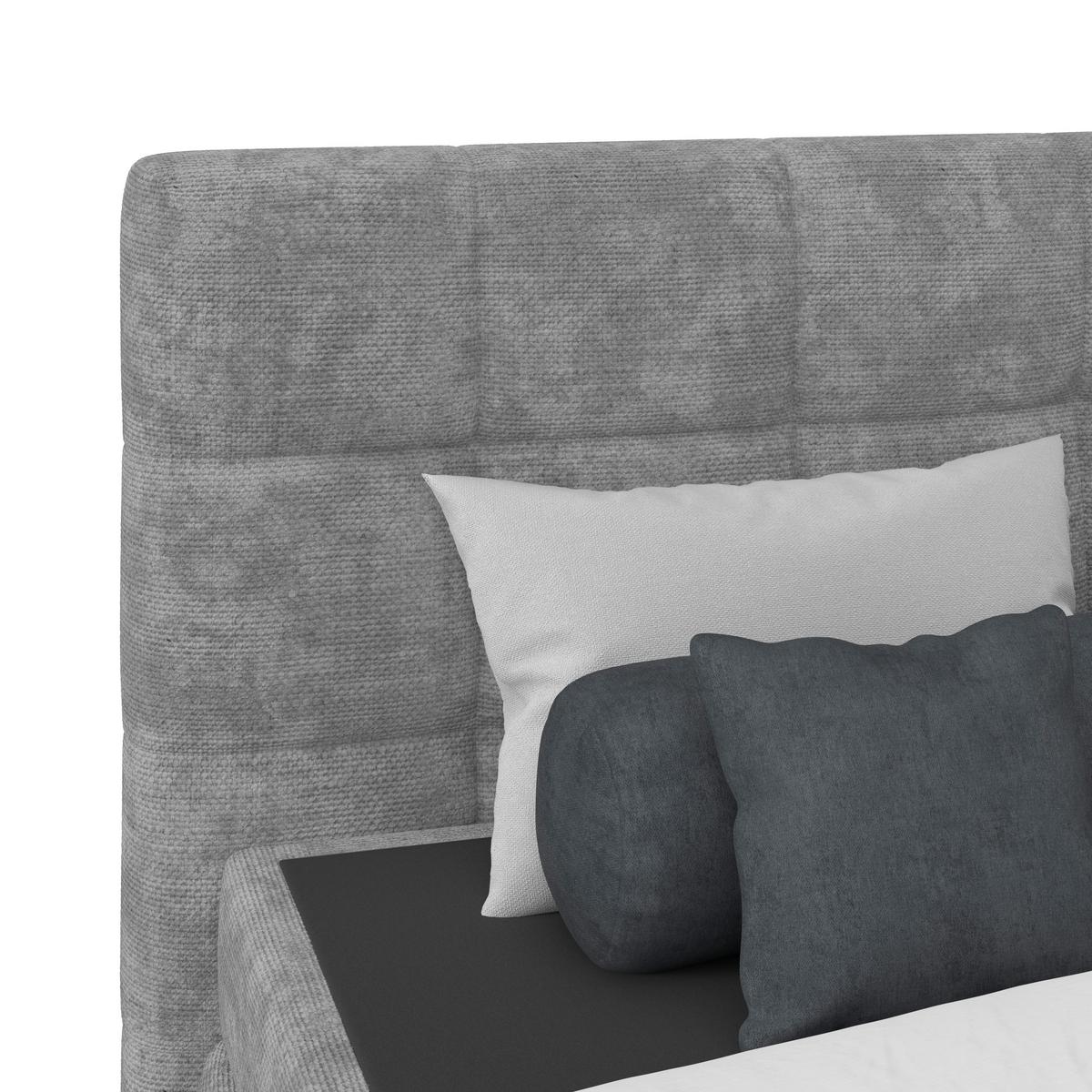 Čalouněná postel VEGA 180x200 cm, šedá - šedá/černá, Trend, dřevo/textil (180/200cm)