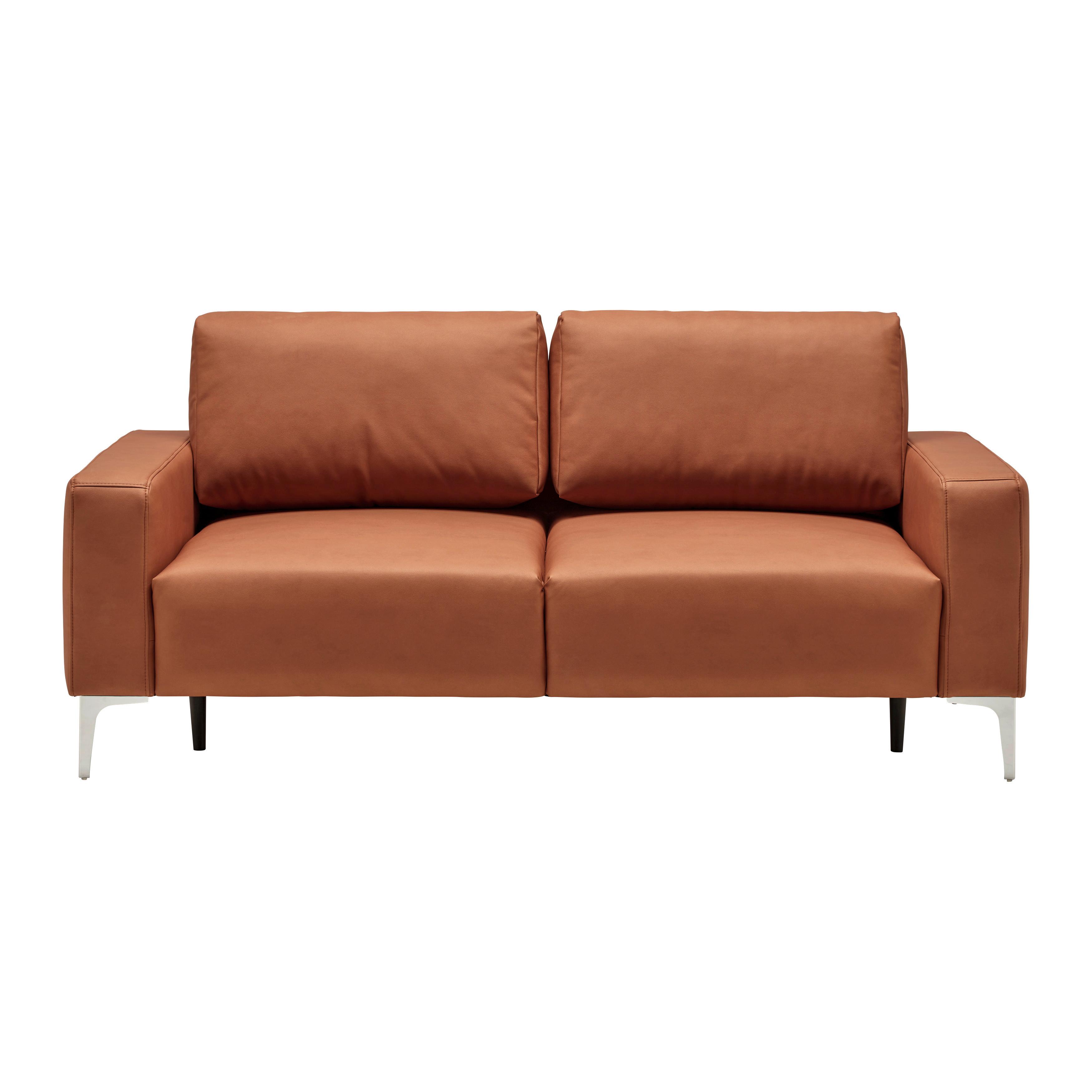 Trojmiestna pohovka CUSTOM, hrdzavá - hrdzavá/chrómová, Modern, kov/textil (182/85/92cm) - Mömax