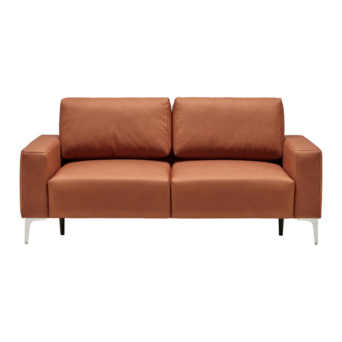 Třímístná pohovka CUSTOM, rezavá - rezavá/barvy chromu, Moderní, kov/textil (182/85/92cm) - Mömax