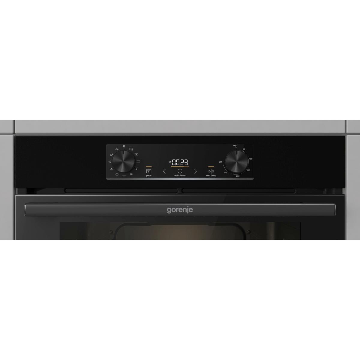 Einbaubackofen Bo6735e02bkot - Schwarz Hochglanz, Basics, Glas/Metall (59,5/59,5/56,4cm) - Gorenje