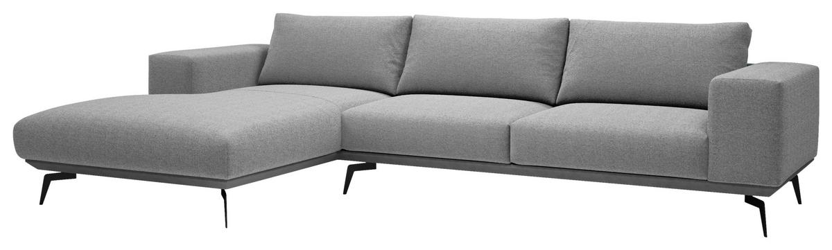 Sedací souprava ALBERO, levá, šedá - šedá/černá, Design, kov/dřevo (180/330cm) - MID.YOU