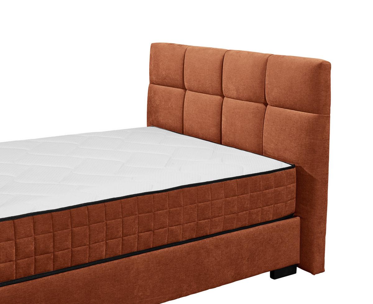 Boxbett Nagol A - Cognac/Schwarz, MODERN, Holzwerkstoff/Textil (120/200cm) - MID.YOU