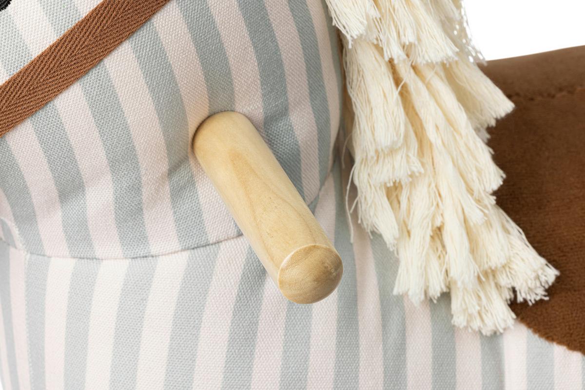 Schaukelpferd Lissi Echtholz, LxBxH: 68x30x56 cm - Multicolor, Basics, Holz/Textil (68/30/56cm) - BUNINO