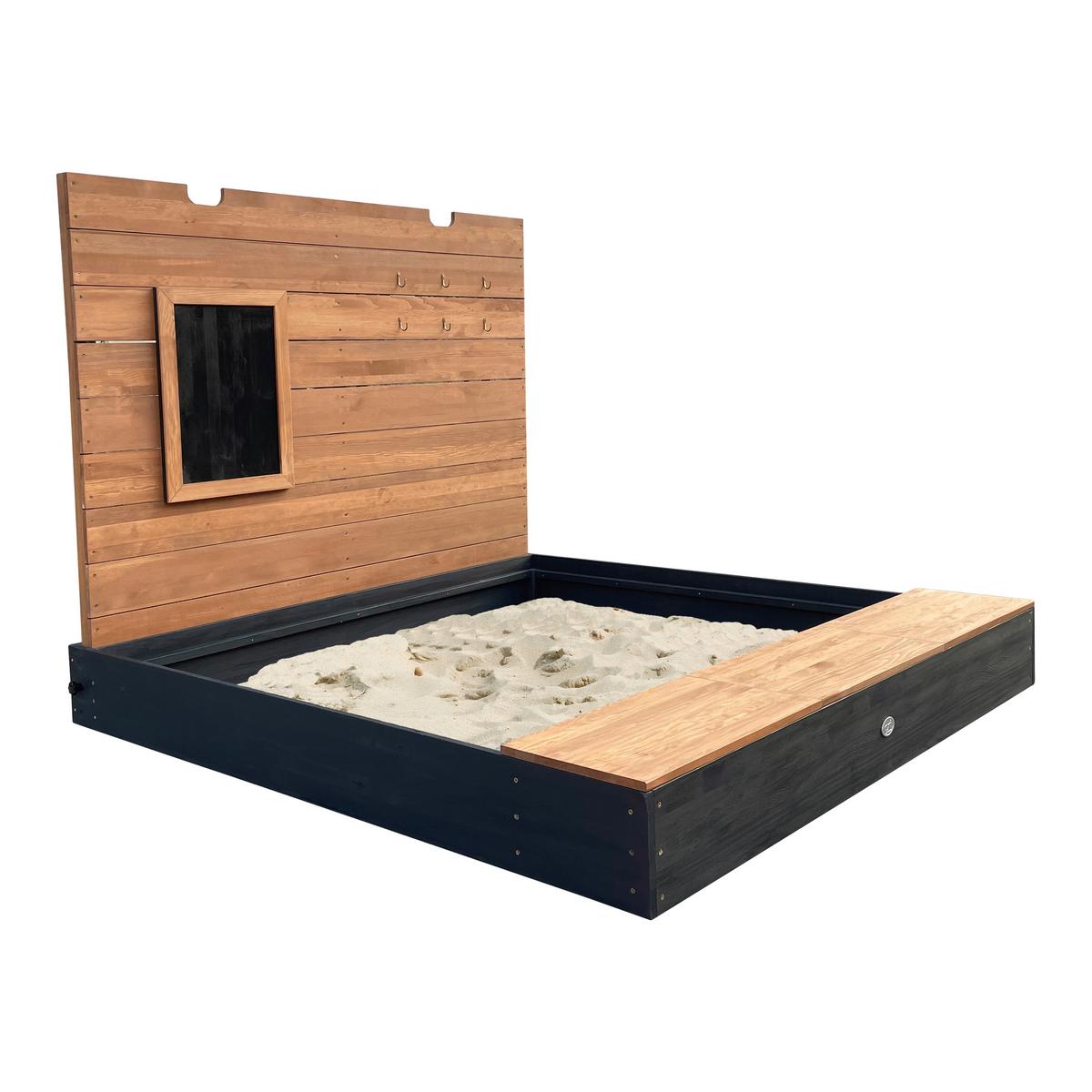 Sandkasten Mandy Xxl - Anthrazit/Braun, MODERN, Holz (160/151/122,5cm) - Ambia Garden