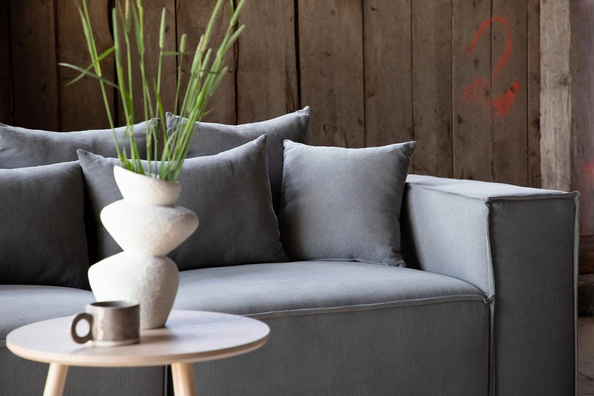2-Sitzer-Sofa Gillholmen - Schwarz/Grau, Design, Kunststoff/Textil (232/80/116cm) - Livetastic