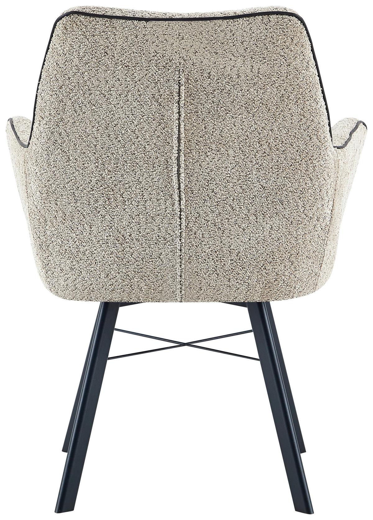 Armlehnstuhl Allie 125 Beige - Beige, Design, Textil/Metall (64/91/61cm) - Kayoom